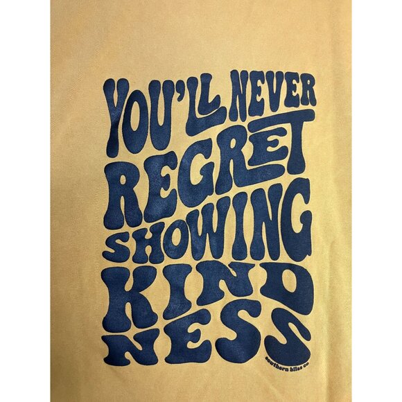 Southern Bliss Co. Mustard T-Shirt With Peace Sign & Kindness Quote Short Sleeve - Picture 5 of 7